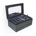 SGS Personalised Leather Travel Jewellery Box With Drawers Contemporary Design