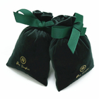 8x10cm Fabric Drawstring Gift Bag Personalized Green Velvet Gift Pouch