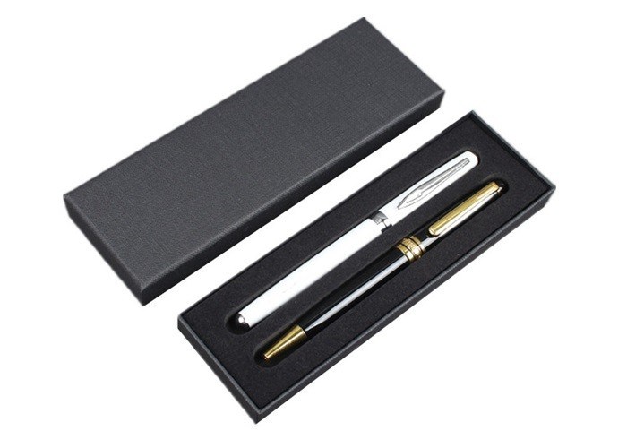 Black Empty Pen Gift Box Luxury 1200Gsm Cardboard Matt 189x82x36 mm Size