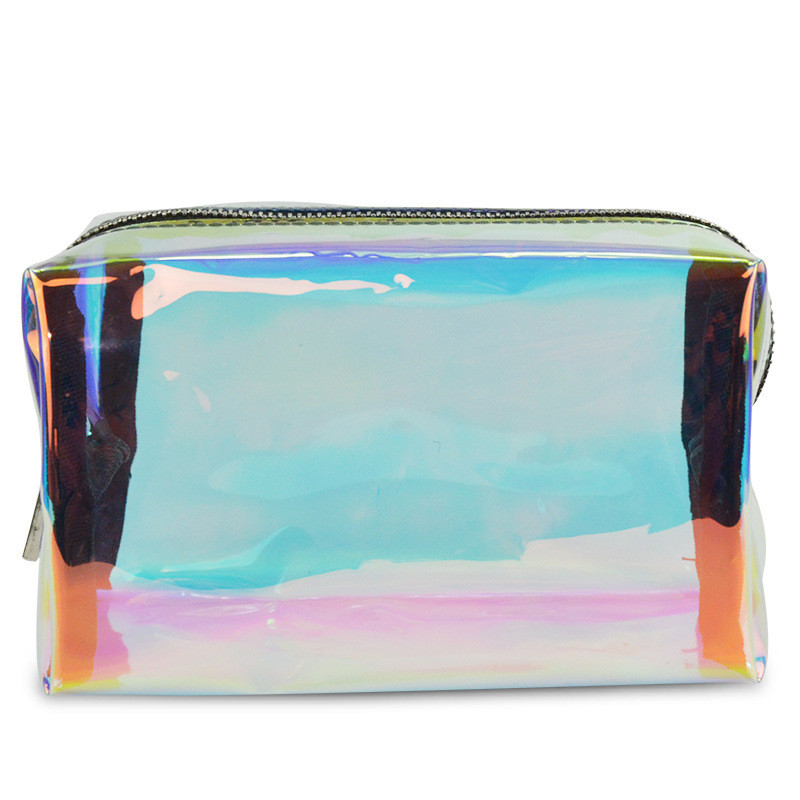 Holographic TPU Cosmetic Travel Bag Organizer Shiny Makeup Bag