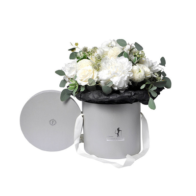 Flower Packaging Paper Cylinder Box Biodegradable With Aqueous Coating