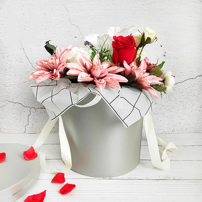 Flower Packaging Paper Cylinder Box Biodegradable With Aqueous Coating