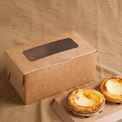 Square Kraft Gift Boxes With Window Varnishing Embossing Surface