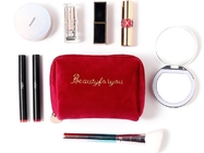 Multicolor Small Cosmetic Travel Bag Velvet Embroidered Makeup Bag
