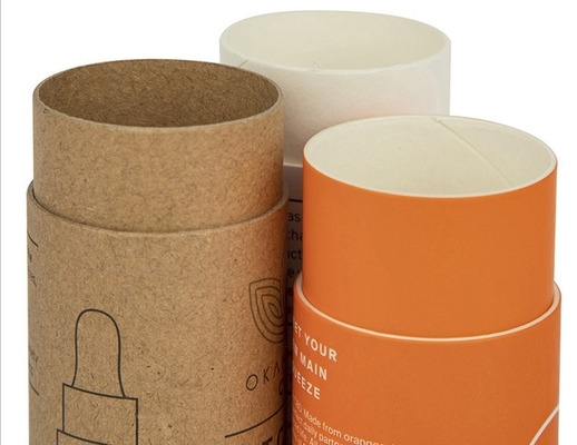 Speciality Paper Orange Round Kraft Boxes OEM ODM Available