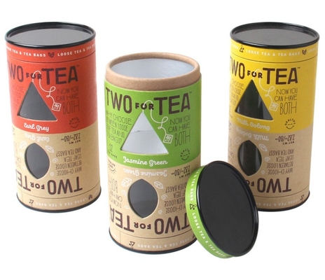 Cardboard Paper Tube Packaging Box , Round Tea Box Foil Stamping