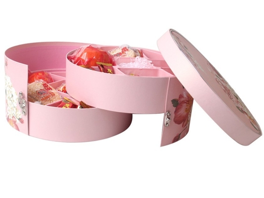 Multifunctional Cylinder Shaped Corrugated Box , Round Jewelry Case 4color Offset Printing