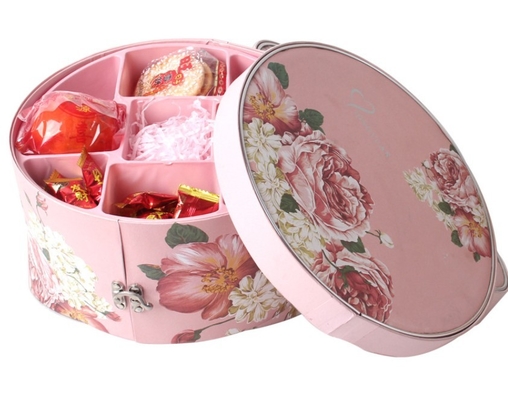 Multifunctional Cylinder Shaped Corrugated Box , Round Jewelry Case 4color Offset Printing