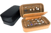 Perfect Craftsmanship Leather Gift Box Zipper Jewelry Case With Silk Screen Logo