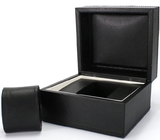 Stamped Finish Black Mens Leather Watch Box With Logo OEM ODM Available