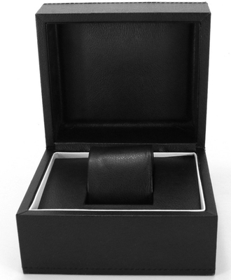 Stamped Finish Black Mens Leather Watch Box With Logo OEM ODM Available