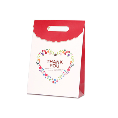 Biodegradable Small Paper Shopping Bags With Handles Heart Design