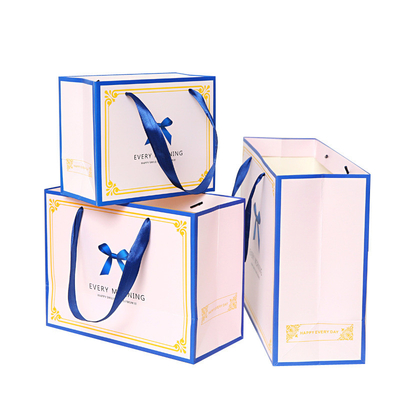 White Paper Shopping Bags With Handles Matt Lamination Surface