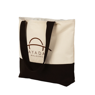 14oz Reusable Organic Cotton Canvas Tote Bags Standard Size Customized Logo