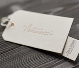 polyester cotton Custom Hang Tags With String , clothing swing tags