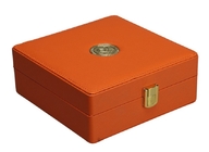 Pu Leather Gift Packing Box Exquisite Workmanship With Flocking Tray Inside