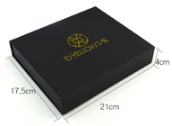 Exquisite Cosmetic Gift Box Black Cardboard Packaging Stamped Logo Printing