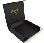 Exquisite Cosmetic Gift Box Black Cardboard Packaging Stamped Logo Printing