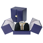Metallic Logo Pu Leather Jewellery Box For Bracelet Bangle Watch Packaging