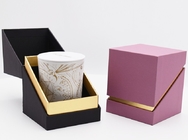 Decorative Organic Paper Candle Gift Box Folding Cardboard Packing Boxes With Foam Insert