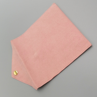 OEM ODM Suede Envelope Fabric Drawstring Gift Bags Pink Color