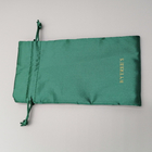 Green Embroidery Satin Fabric Drawstring Gift Bags 7x9cm Size