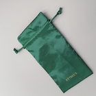 Green Embroidery Satin Fabric Drawstring Gift Bags 7x9cm Size