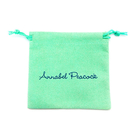 Custom Printed Velvet Drawstring Pouch , 13x18cm Small Velvet Jewelry Bags