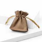 Brown Microfiber Fabric Drawstring Gift Bags 13x18cm For Bracelet