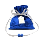 Soft Touch Fabric Drawstring Gift Bags High Quality Velvet Material with Greeting tag