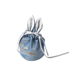 Soft Touch Fabric Drawstring Gift Bags Customized Stamped Gold Logo Pouch Bag