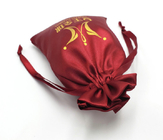 10x15cm Jewelry Drawstring Pouch Promotional Red Satin Bag With Logo Fabric Drawstring Gift Bags