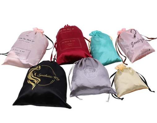 Fabric Drawstring Gift Bags Professional Custom Promotional Jewelry Shopping Bag Satin Hair Bags Underwear Bags