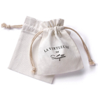 Fabric Drawstring Gift Bags Custom Logo Natural Cotton Canvas Drawstring Pouch Gift Jewelry Packaging Bags