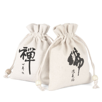 15x20cm Natural Fabric Drawstring Gift Bags Custom Logo Heavy Cotton Canvas Drawstring Pouch Gift Packaging Bags