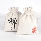 15x20cm Natural Fabric Drawstring Gift Bags Custom Logo Heavy Cotton Canvas Drawstring Pouch Gift Packaging Bags