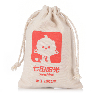 Eco-Friendly Canvas Rice Mushroom Drawstring Pouch Bag Fabric Drawstring Gift Bags