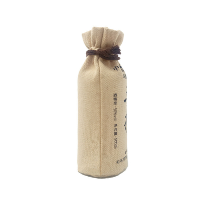 OEM ODM Bottles Hessian Wine Bag , SGS Jute Gift Drawstring Bag