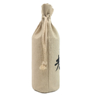 100% Natural Linen Flax Fabric Drawstring Gift Bags Wine Packing