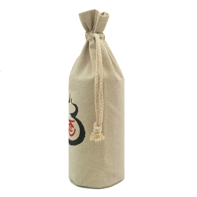 100% Natural Linen Flax Fabric Drawstring Gift Bags Wine Packing