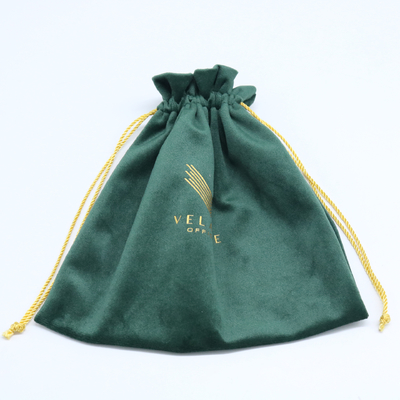 Soft Velvet Drawstring Promotional Bag , 10x15cm Velour Shoes Bag