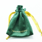 Green Velvet Gift Pouch , 10x15cm Jewelry Drawstring Gift Bags