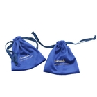 Royal Blue 8x10cm Suede Jewelry Pouch , SGS Organza Drawstring Gift Bags