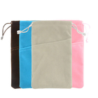 Velvet Fannel Fabric Drawstring Gift Bags 13x18cm Dark Brown Color