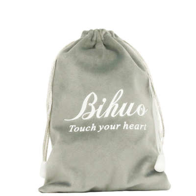 Cotton / Satin Drawstring Gift Pouch , 15x20cm Drawstring Dust Bag