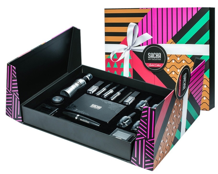 Black Paper Makeup And Skincare Gift Boxes Rectangle With DIY Personalization