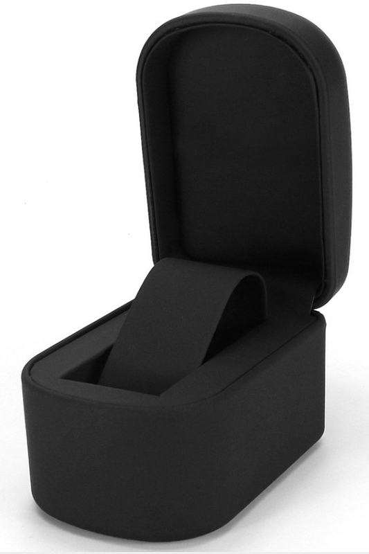 Luxury Black Leather Watch Box Debossed Logo Exquisite Workmanship