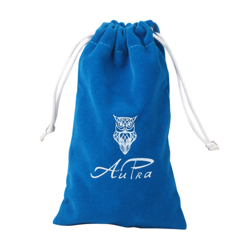 High Quality Blue Velvet Drawstring Gift Bag Fabric Drawstring Gift Bags