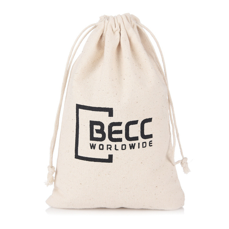 Eco-Friendly Canvas Rice Mushroom Drawstring Pouch Bag Fabric Drawstring Gift Bags