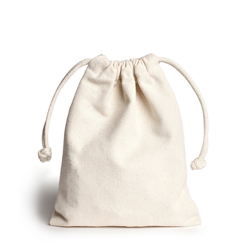 Custom Nature Customized Size Eco-Friendly Cotton Canvas Drawstring Pouch Bag Fabric Drawstring Gift Bags
